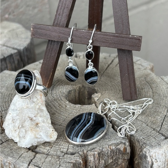Botswana Agate Necklace & Earring Set! - Picture 12 of 14
